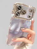 Silver Holographic Rhinestone Wavy Case