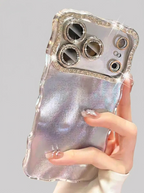 Silver Holographic Rhinestone Wavy Case